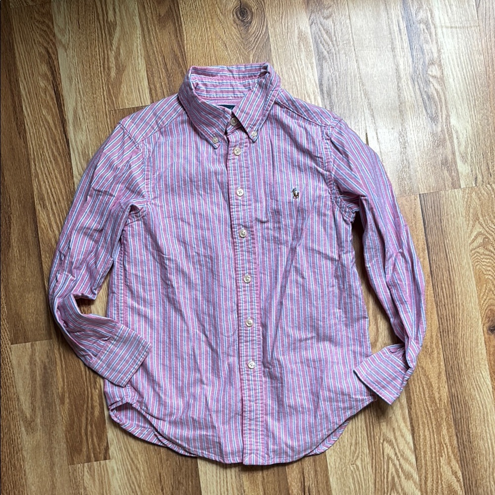 Ralph Lauren Boys Pink Striped Shirt